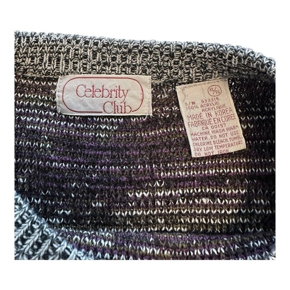 Celebrity Club Vintage Sweater Unique Zig Zag Mountain Pattern - Size XL - Picture 3 of 10